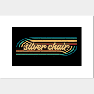 silver chair retro stripes Posters and Art